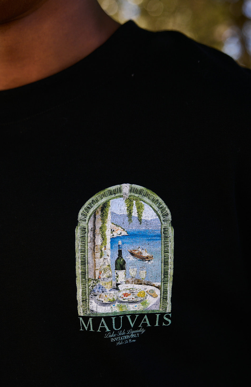 Lake-side Liquidity Oversized Tee in Black