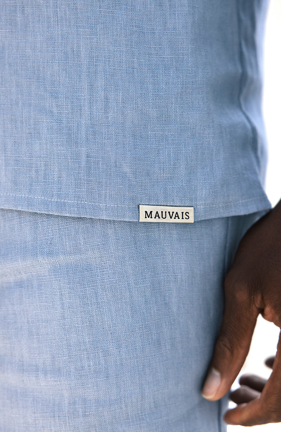 Nammos Pure Linen Tailored Shirt in Blue