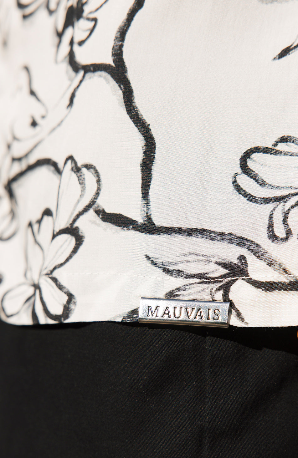 Bora Relaxed Fit Dove Shirt in Black and White