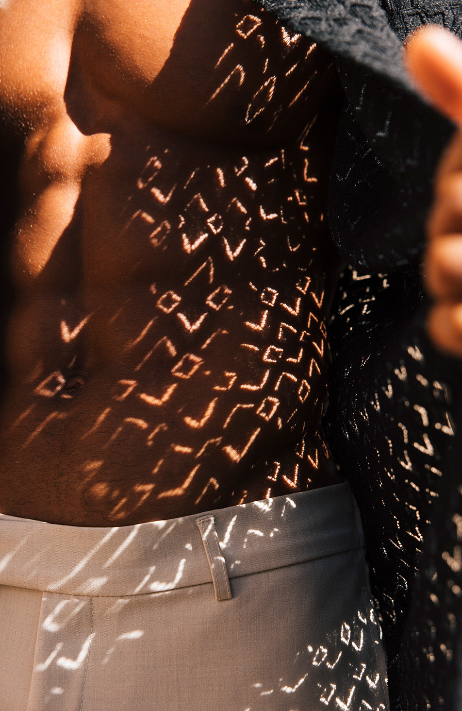 Moreno Relaxed Fit Lightweight Crochet Shirt in Black