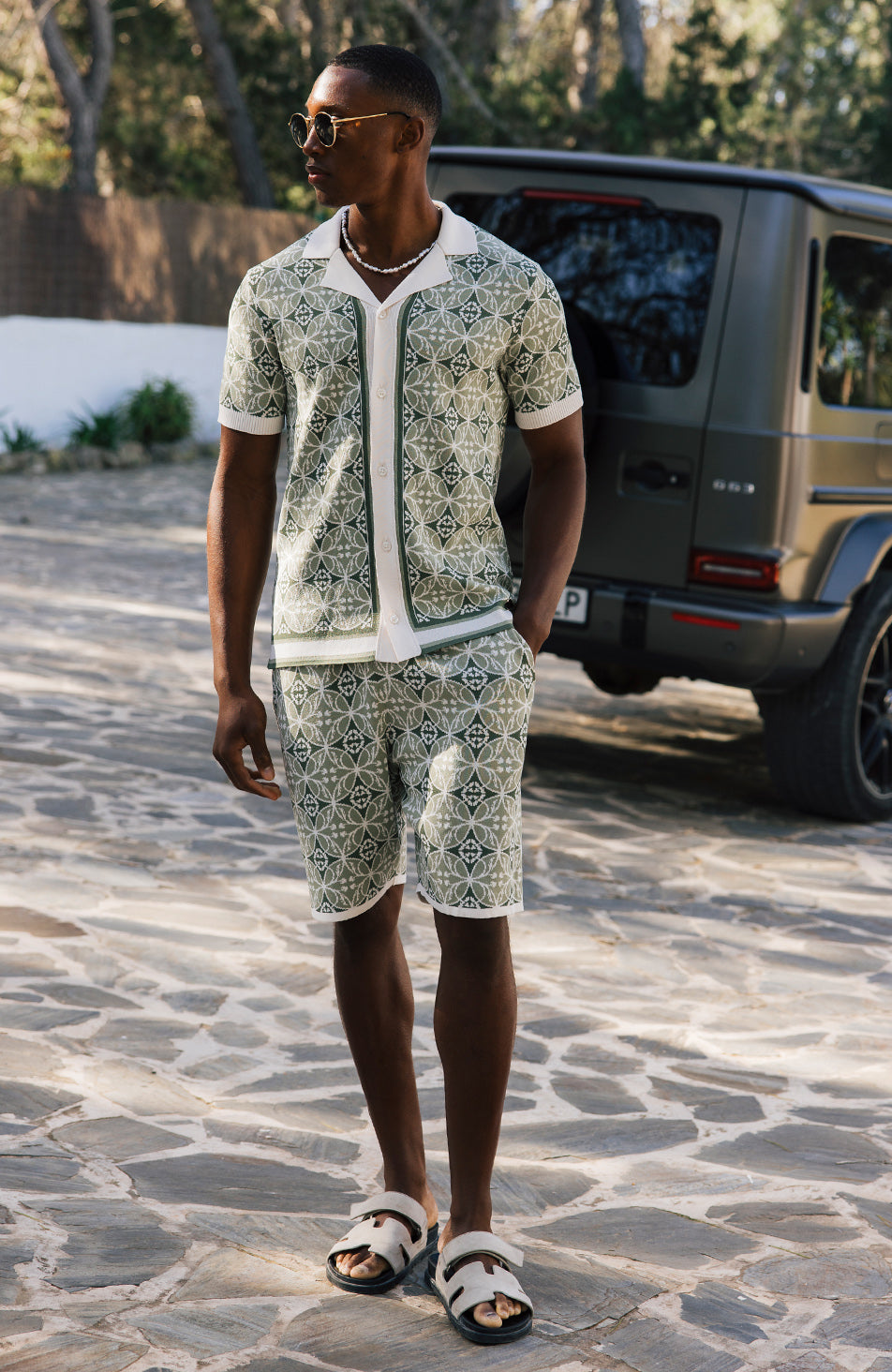 Cabo Knit Shorts in Green