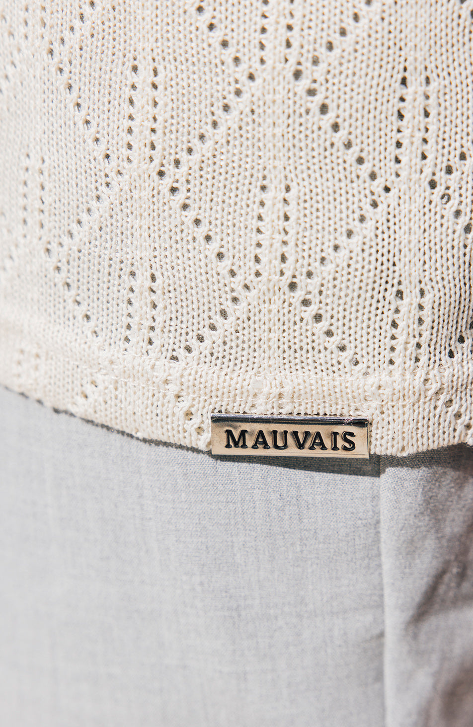 Zamas Pointelle Vest in Beige