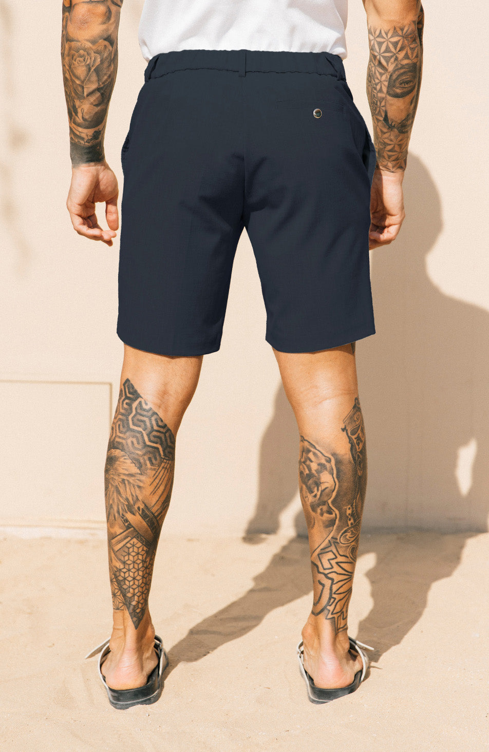 Aster Tailored Stretch Fit Short in Navy