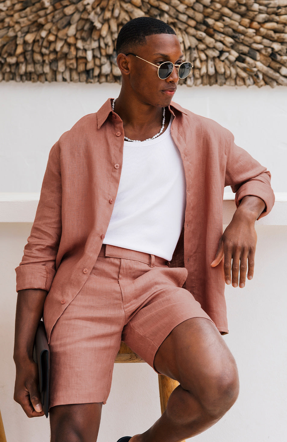 Nammos Pure Linen Tailored Shirt in Canyon