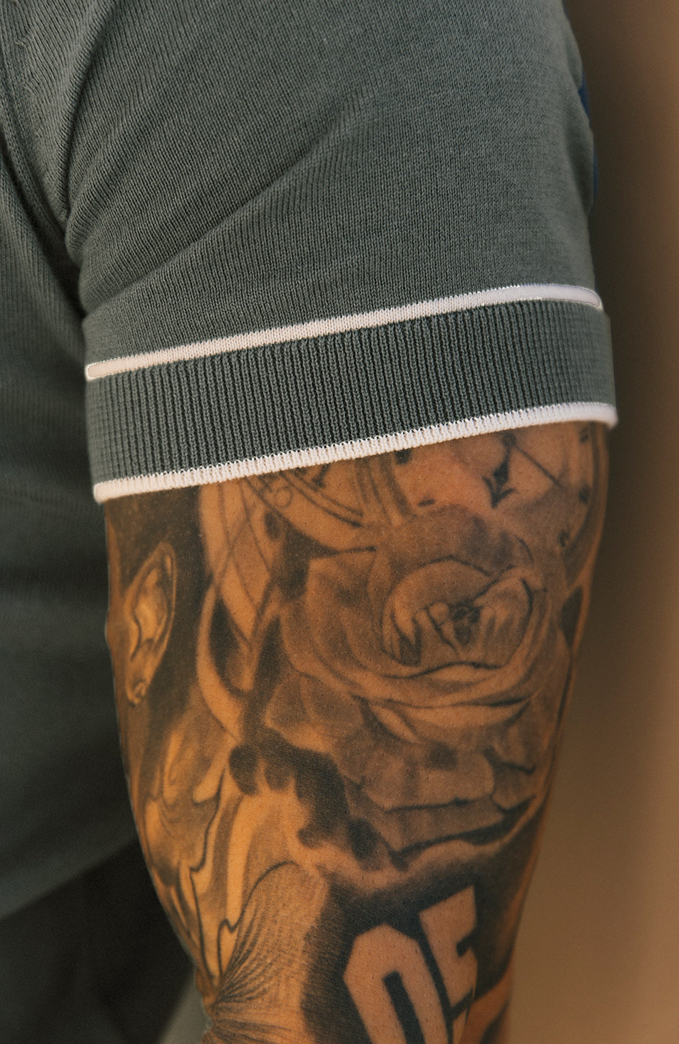 Franco Slim Knit Tee in Khaki