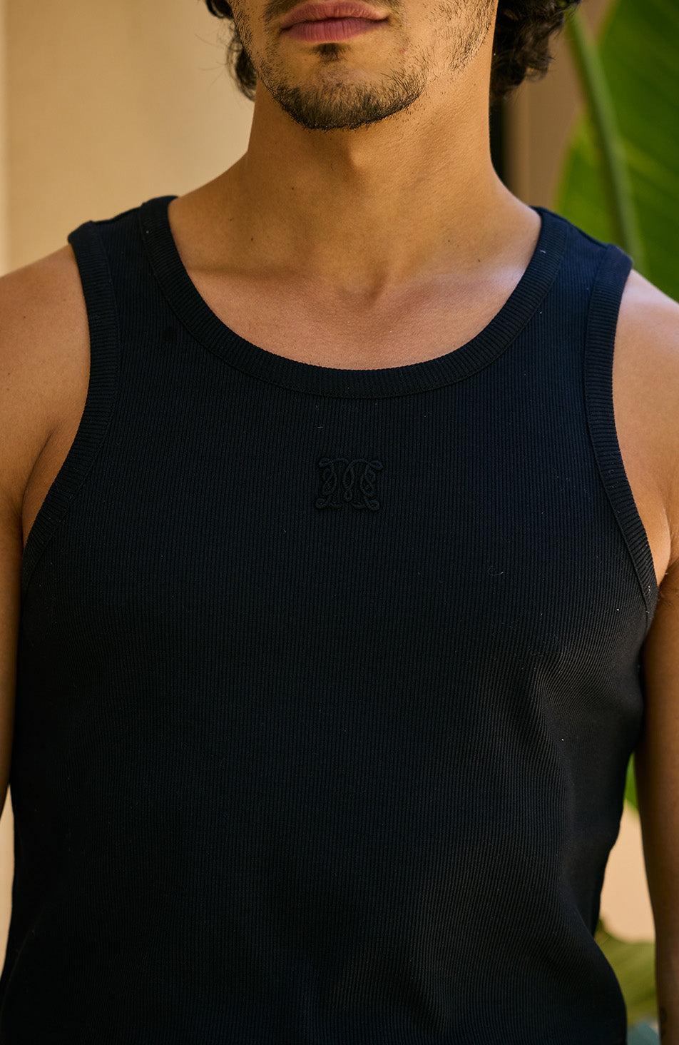 Monogram Embroidered Vest in Black