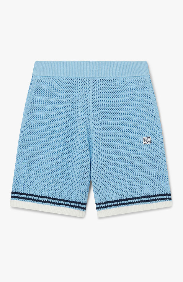 Malibu Cotton Crochet Shorts in Blue