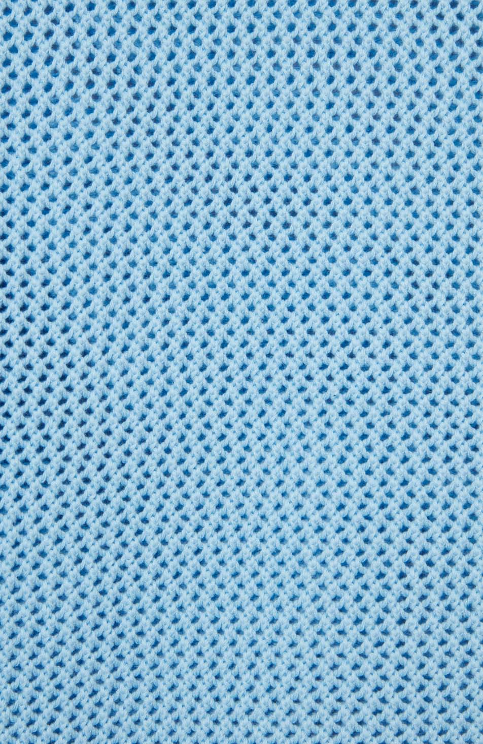 Malibu Cotton Short Sleeve Crochet T-shirt in Blue