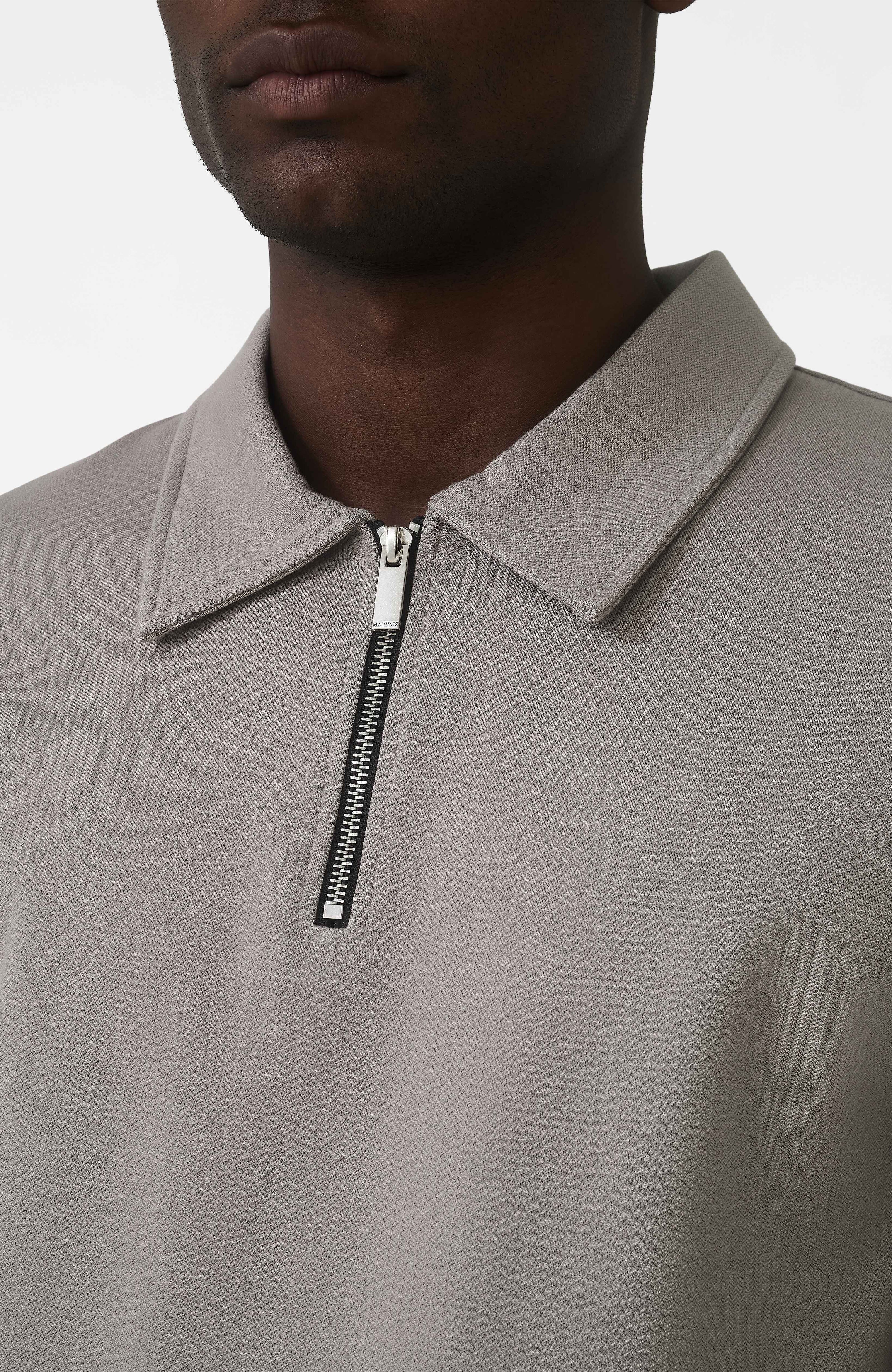 Signature Zip Polo in Monaco Beige