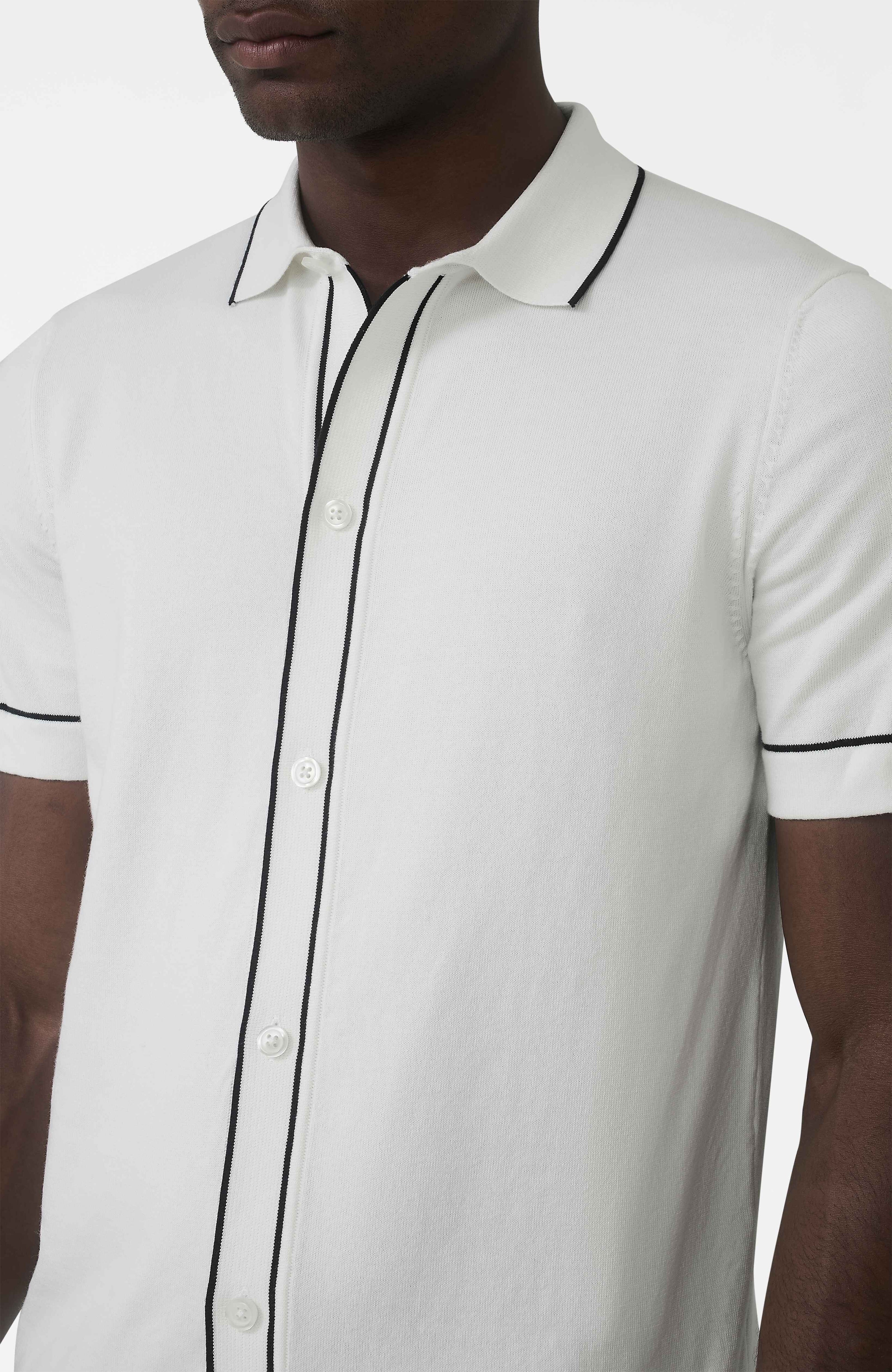 Luciano Slim Knit Shirt in White