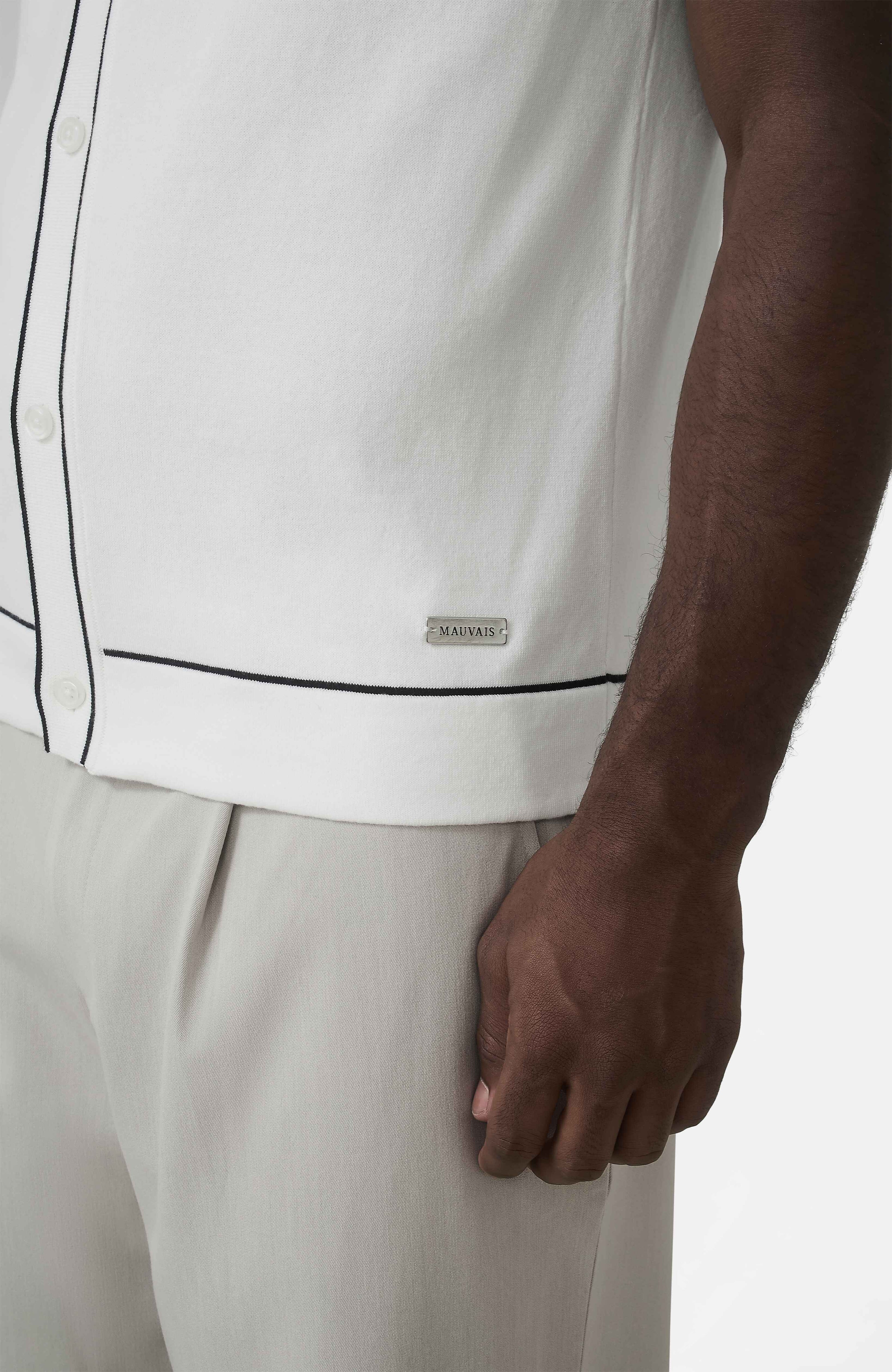 Luciano Slim Knit Shirt in White