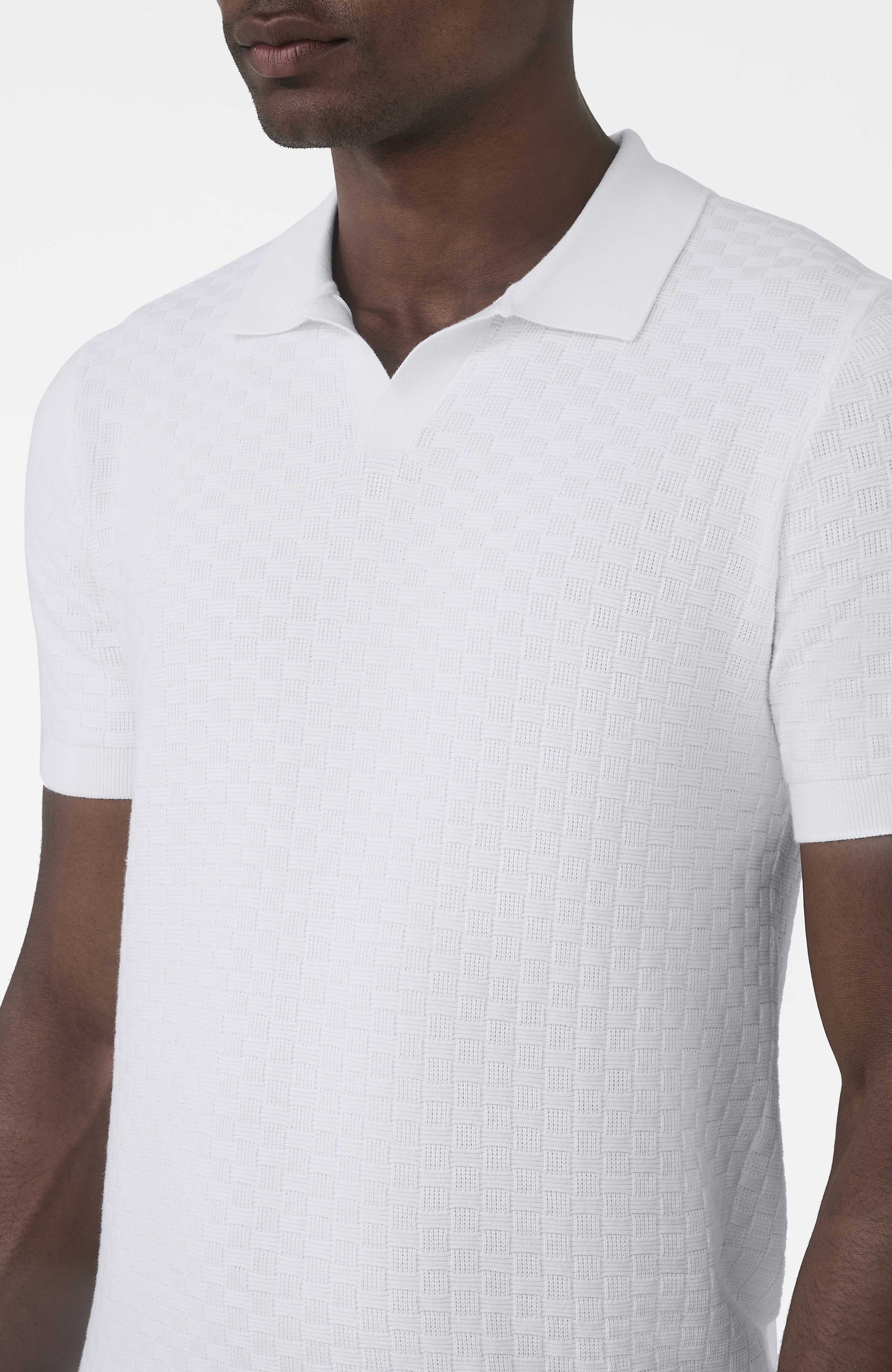 Nerano Slim Knit Polo in Cream