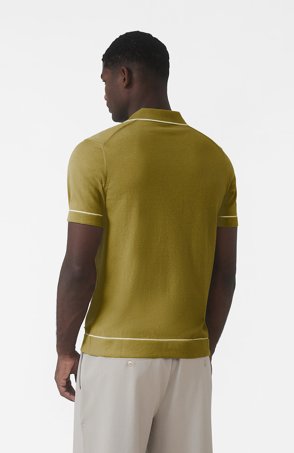 Luciano Slim Knit Shirt in Olive