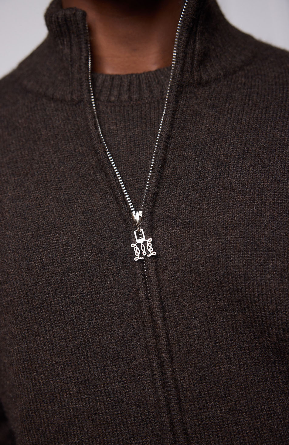 Monogram Montreux Knit Zip-Up Jacket in Brown