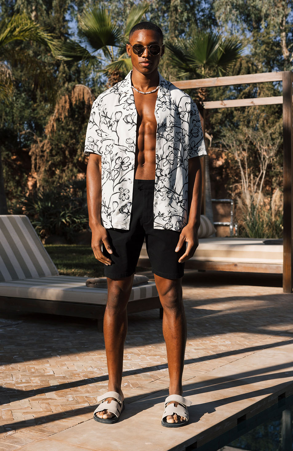 Bora Relaxed Fit Dove Shirt in Black and White