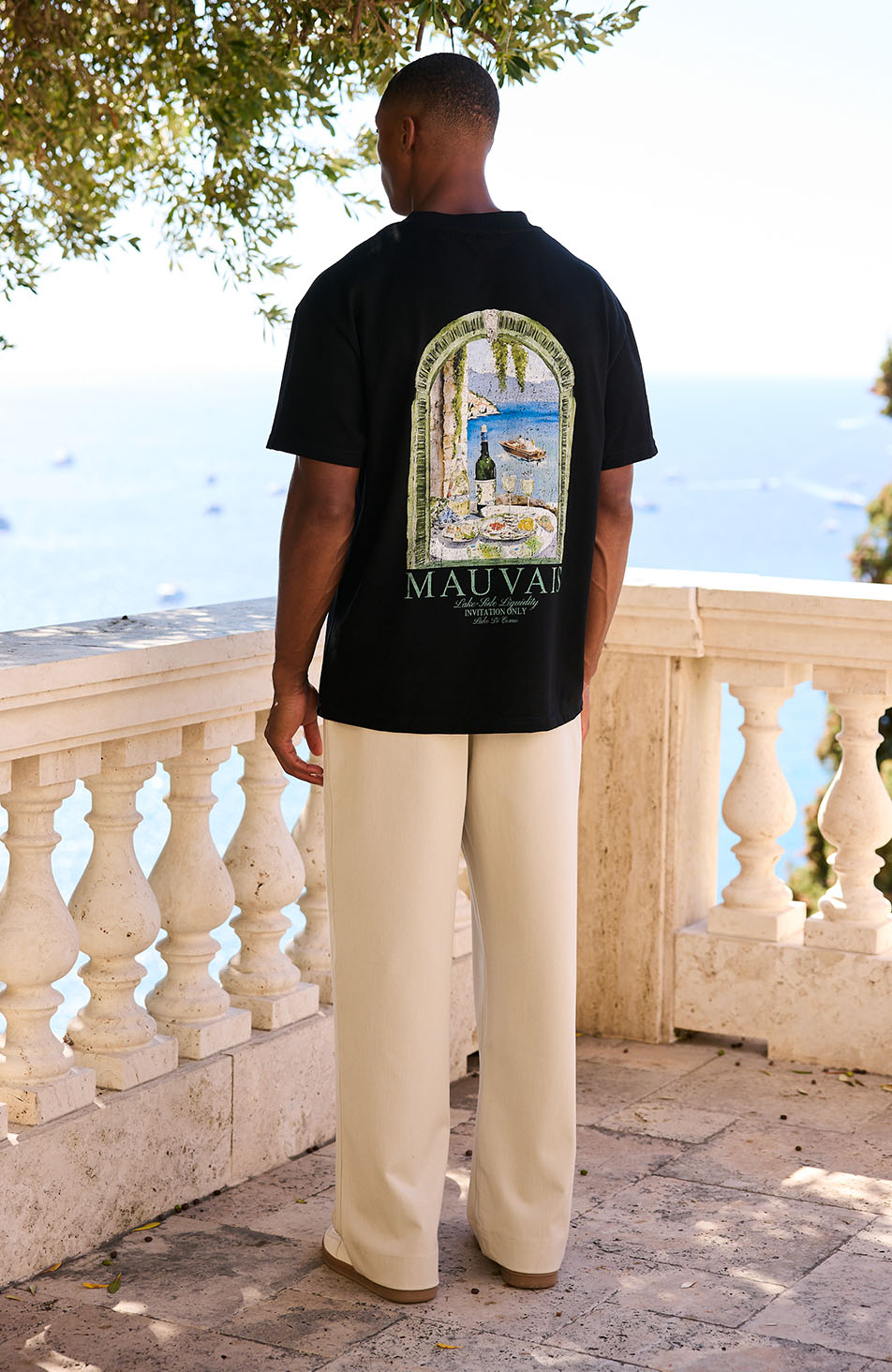 Como Relaxed Fit Pleated Tailored Trousers in Beige