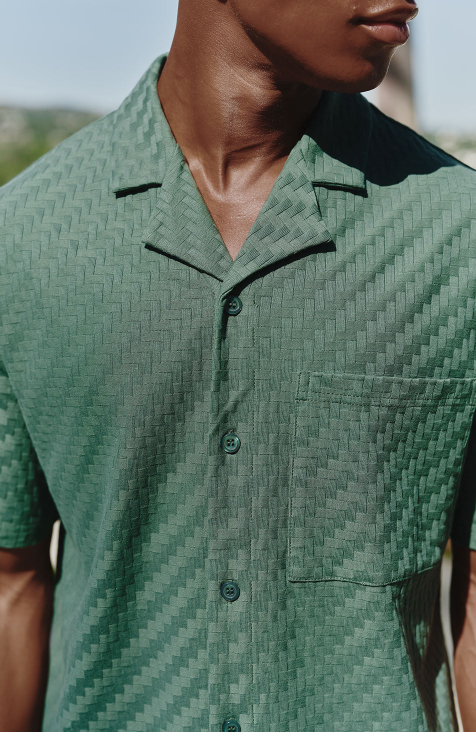 Vincent Boxy Short Sleeve Shirt in Green