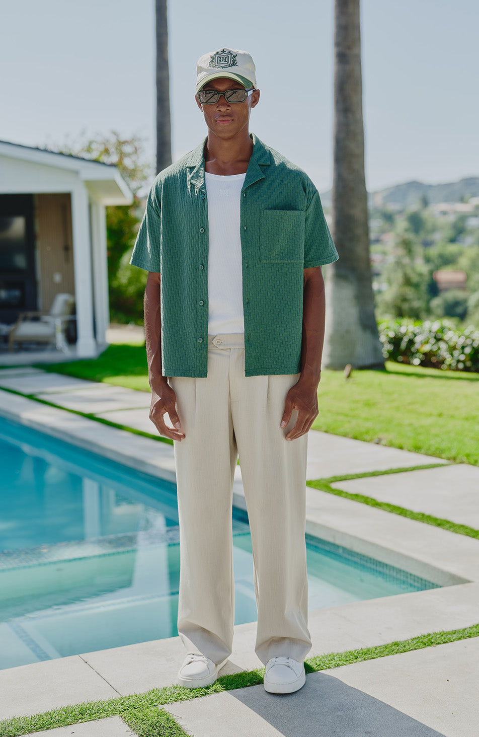 Vincent Boxy Short Sleeve Shirt in Green