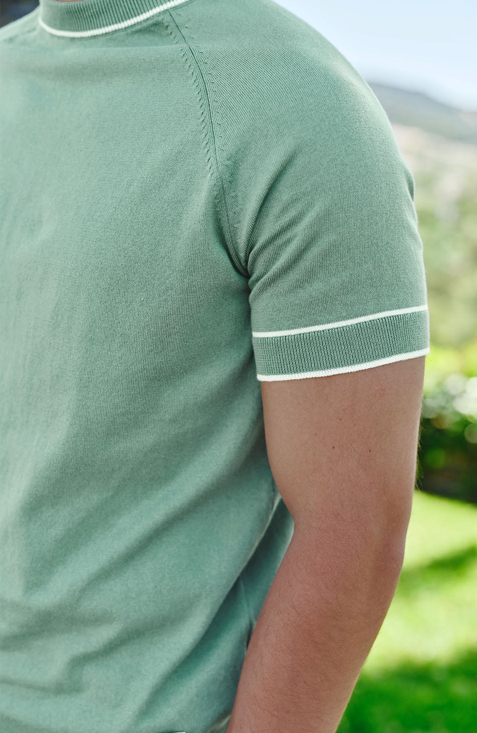Franco Slim Knit Tee in Mint