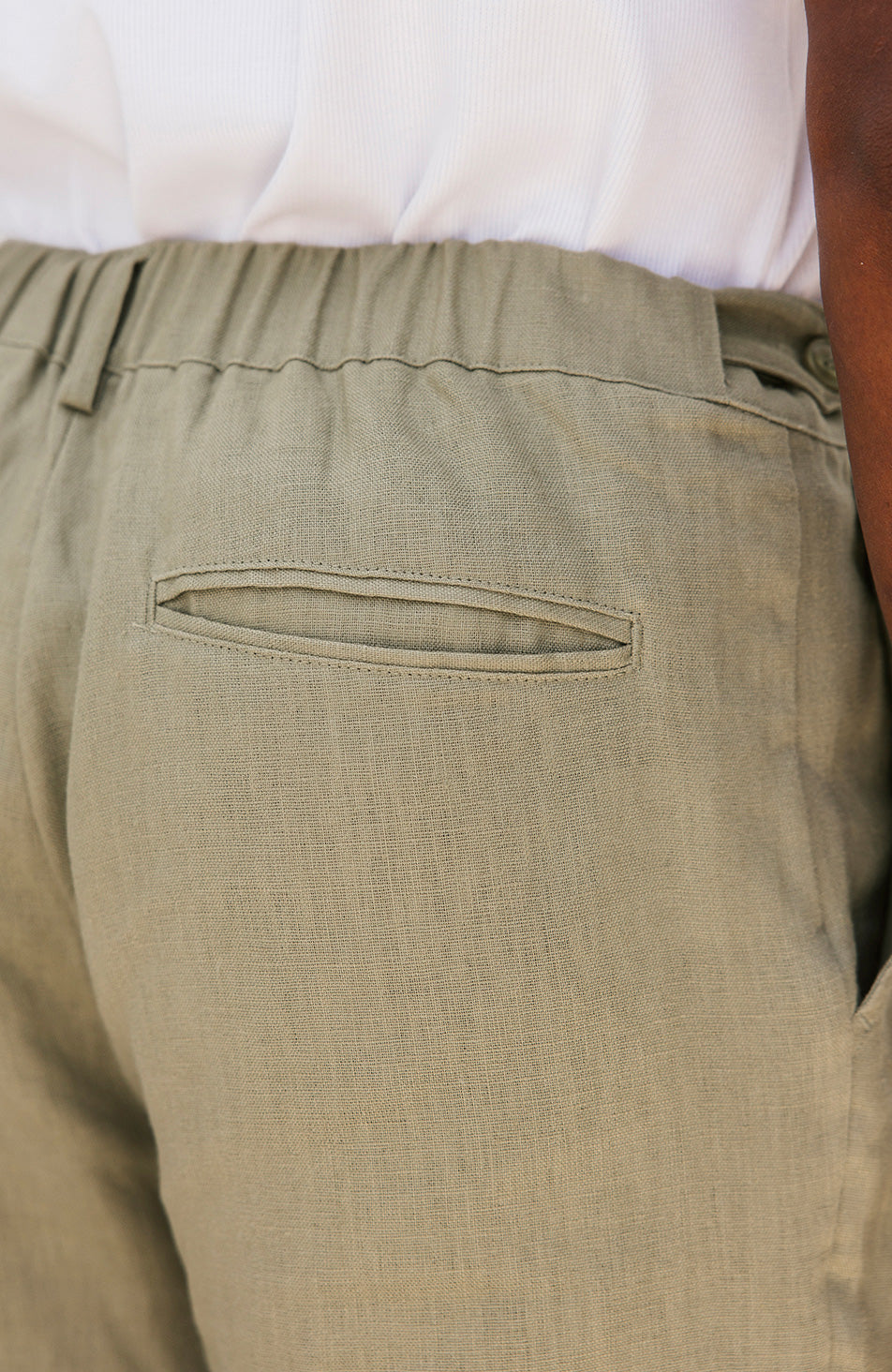 Nammos Pure Linen Tailored Pants in Olive