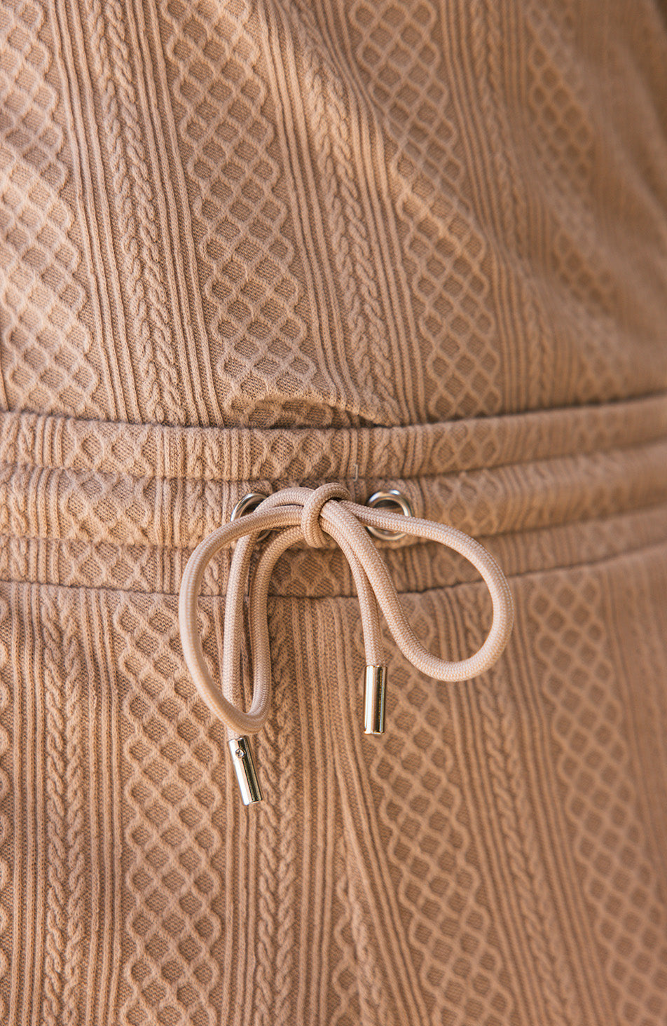 Tanami Textured Stretch Slim Shorts in Beige