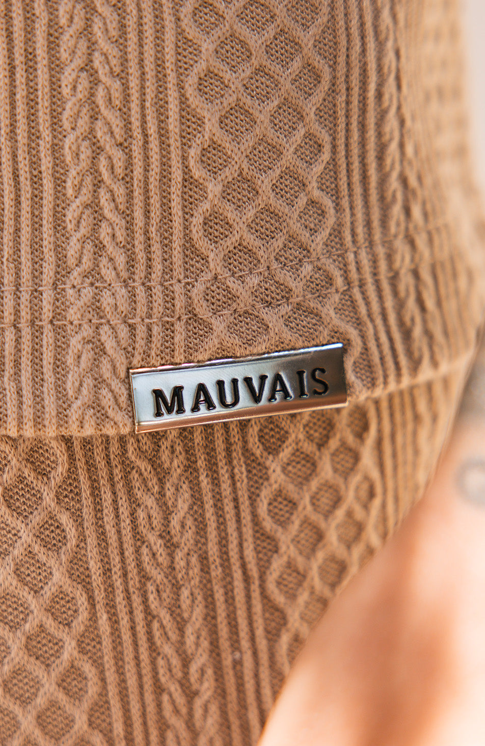 Tanami Textured Stretch Slim Tee in Beige