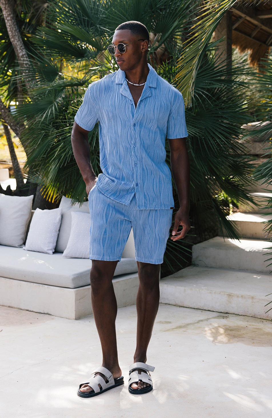 Relaxed Fit Wave Shirt in Blue