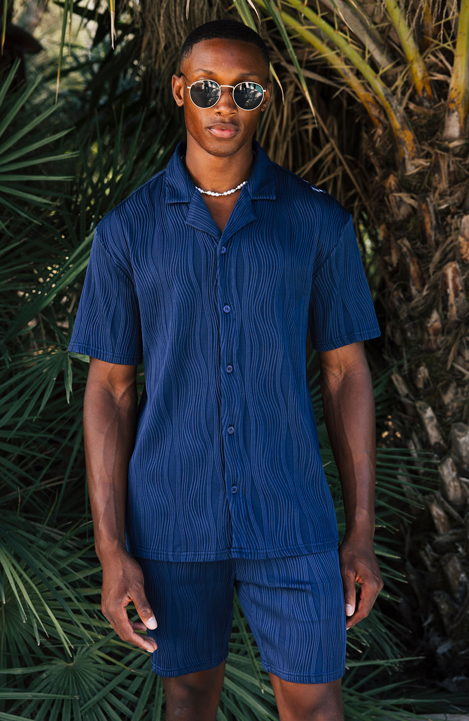 Relaxed Fit Wave Shirt in Navy