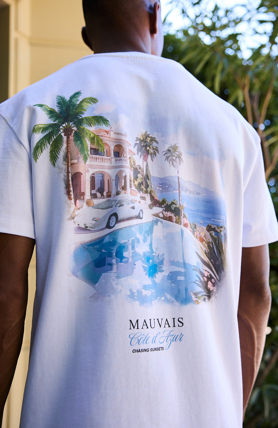 Chasing Sunsets Graphic Oversized Tee in White