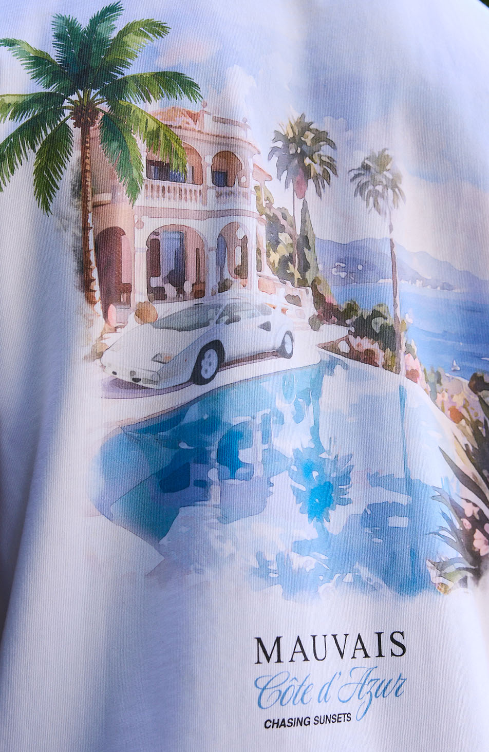 Chasing Sunsets Graphic Oversized Tee in White