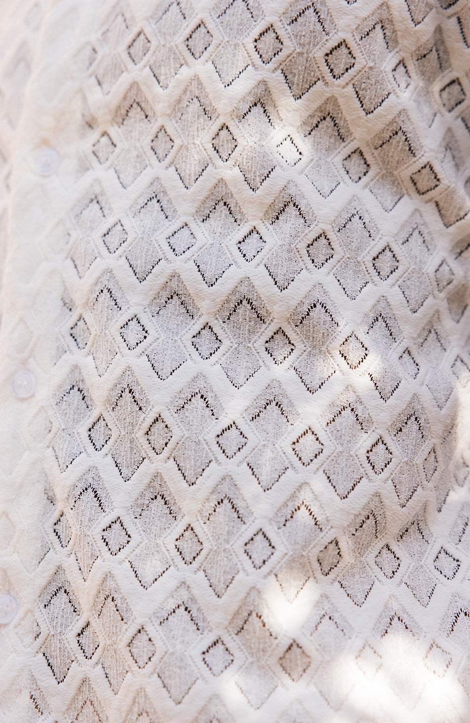 Moreno Relaxed Fit Lightweight Crochet Shirt in White