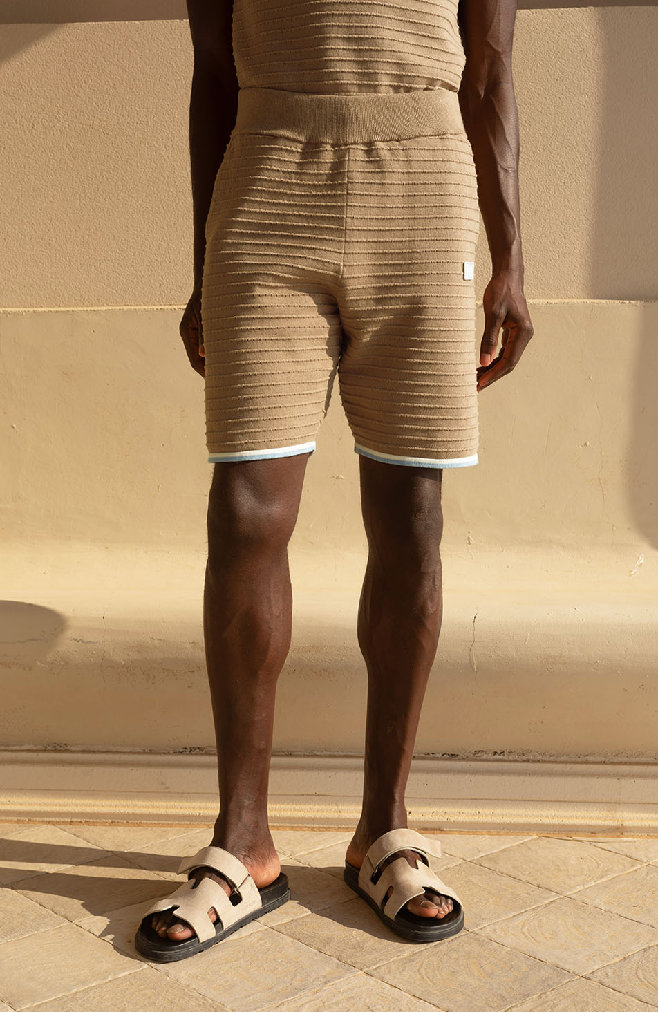 Riviera Knit Rib Short in Taupe