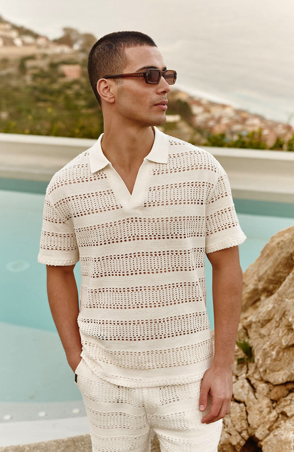 Romano Boxy Polo in White