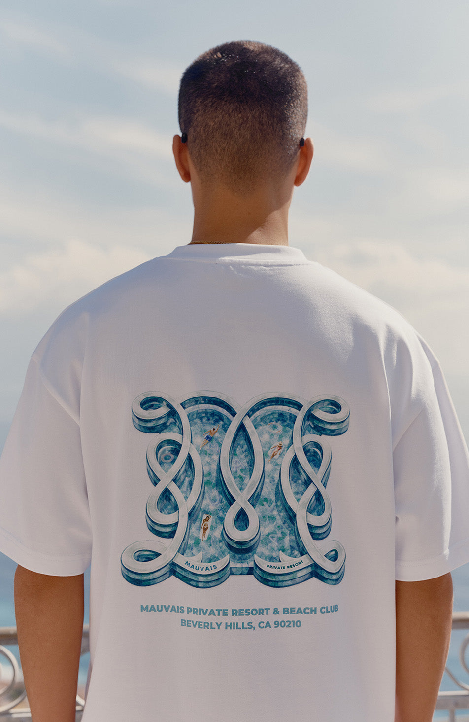 Poolside Monogram T-Shirt in White