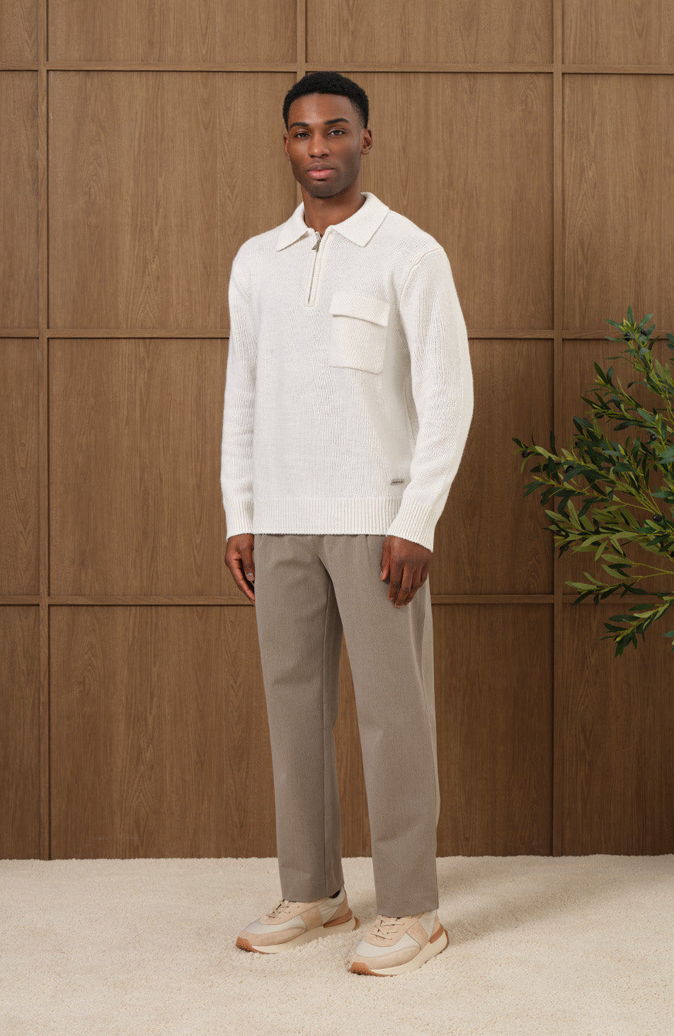 Harlem Knitted Jumper in Ecru