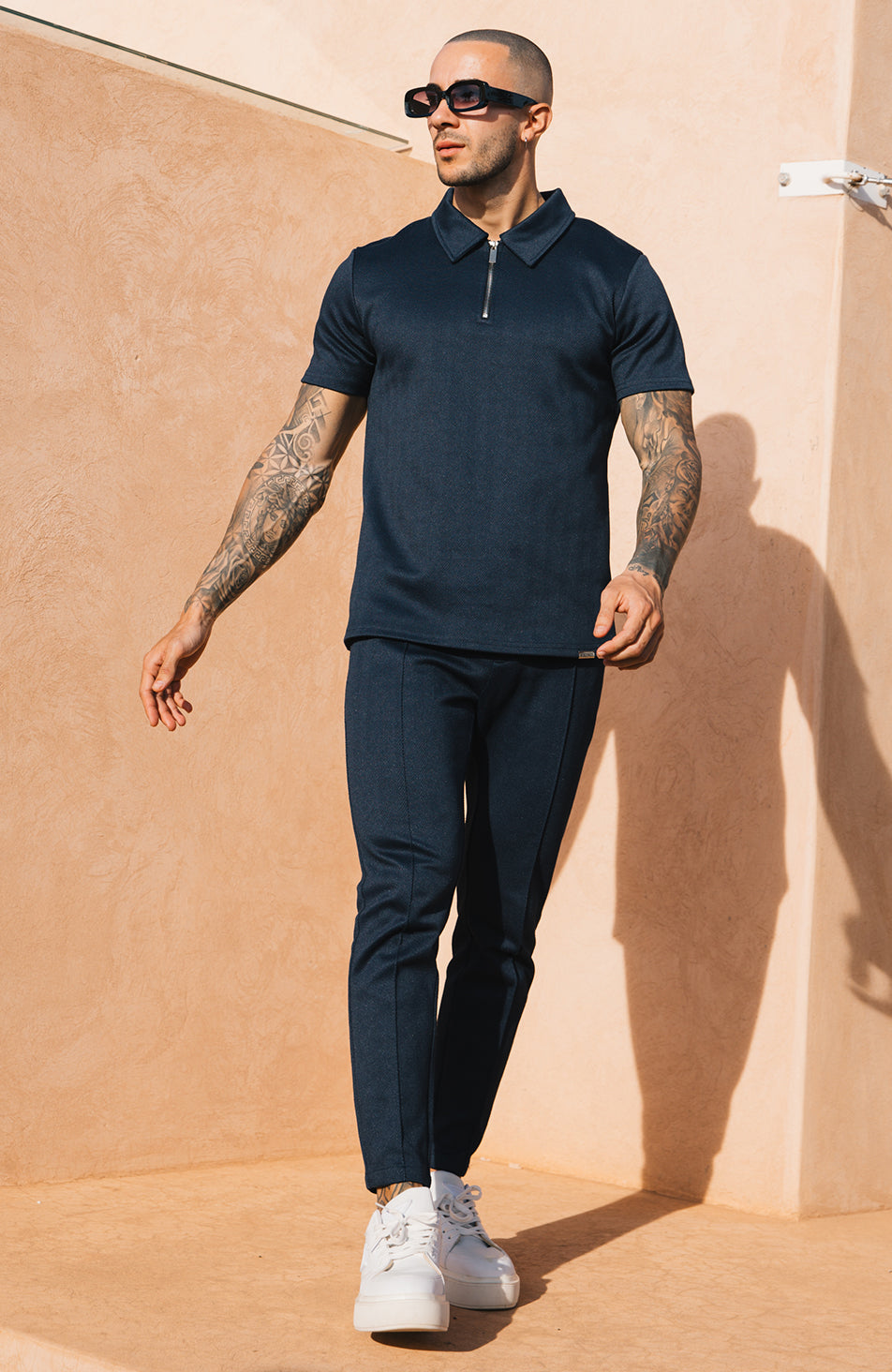 Zig Zag Pants in Navy