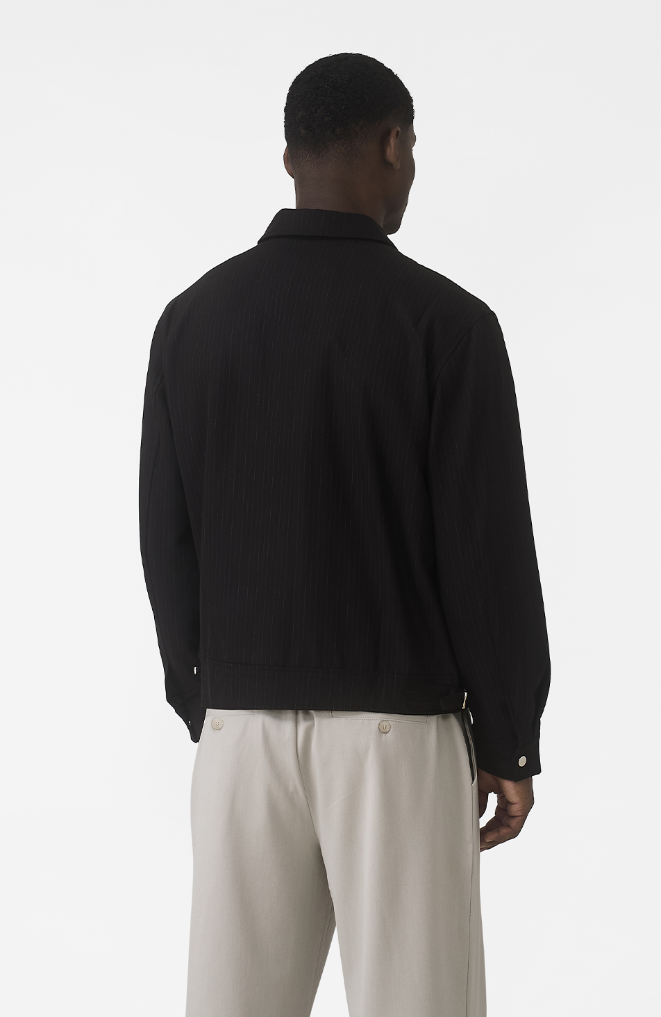 Savile Regular Pinstripe Jacket in Black