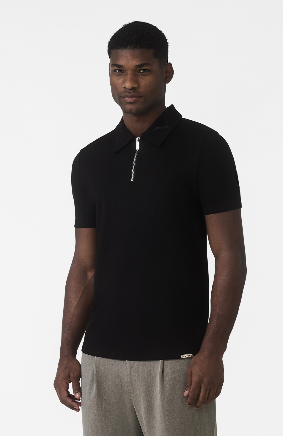 Signature Embroidery Logo Polo in Black