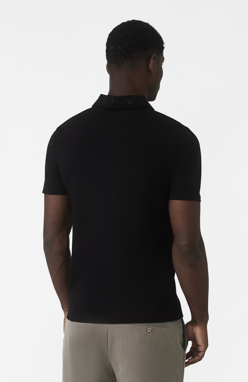 Signature Embroidery Logo Polo in Black