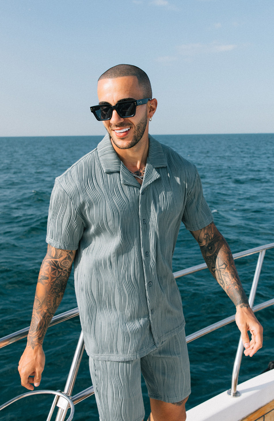 Wave Revere Oversized Shirt in Sage