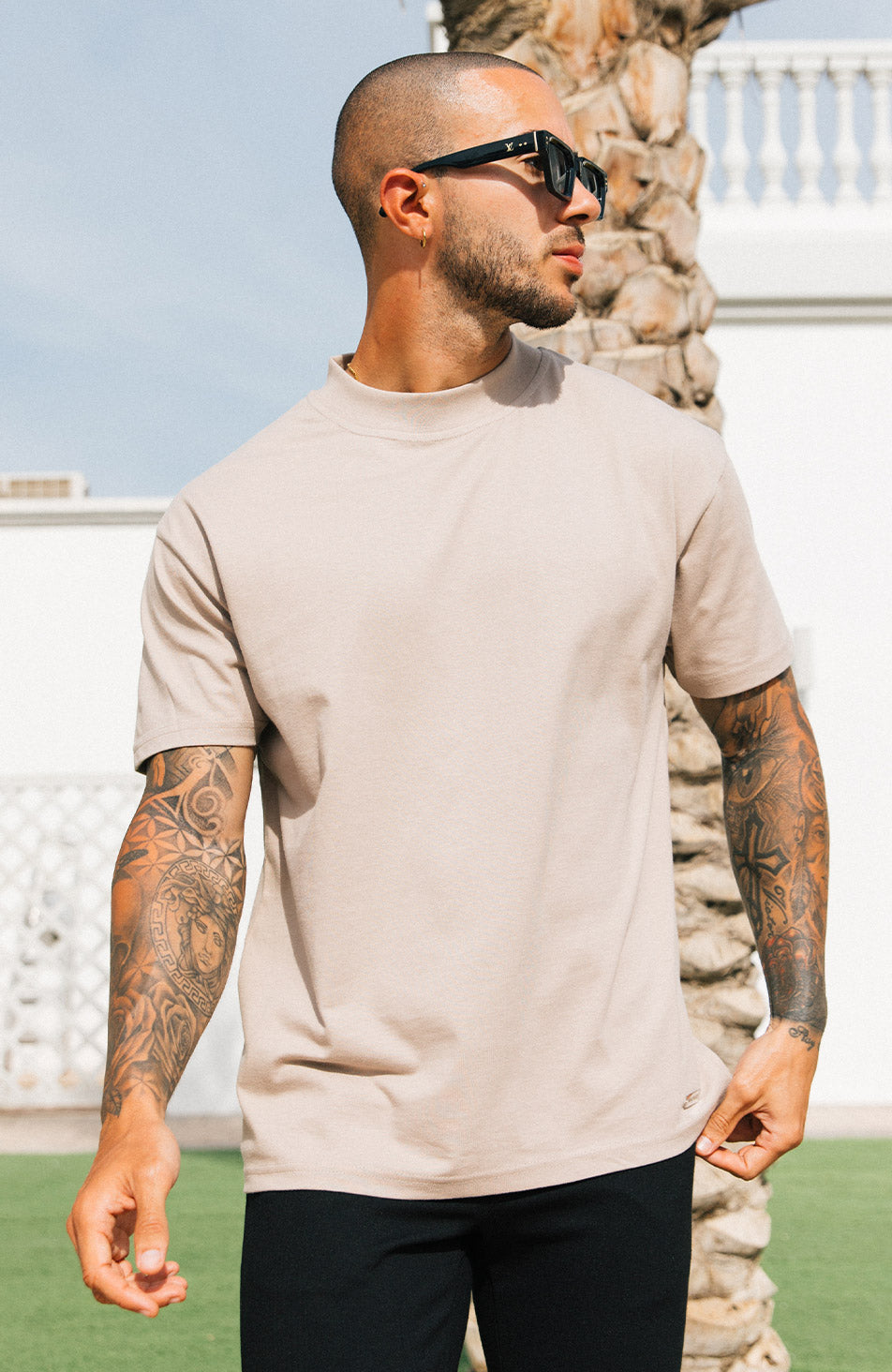Signature Oversized Tee in Stone