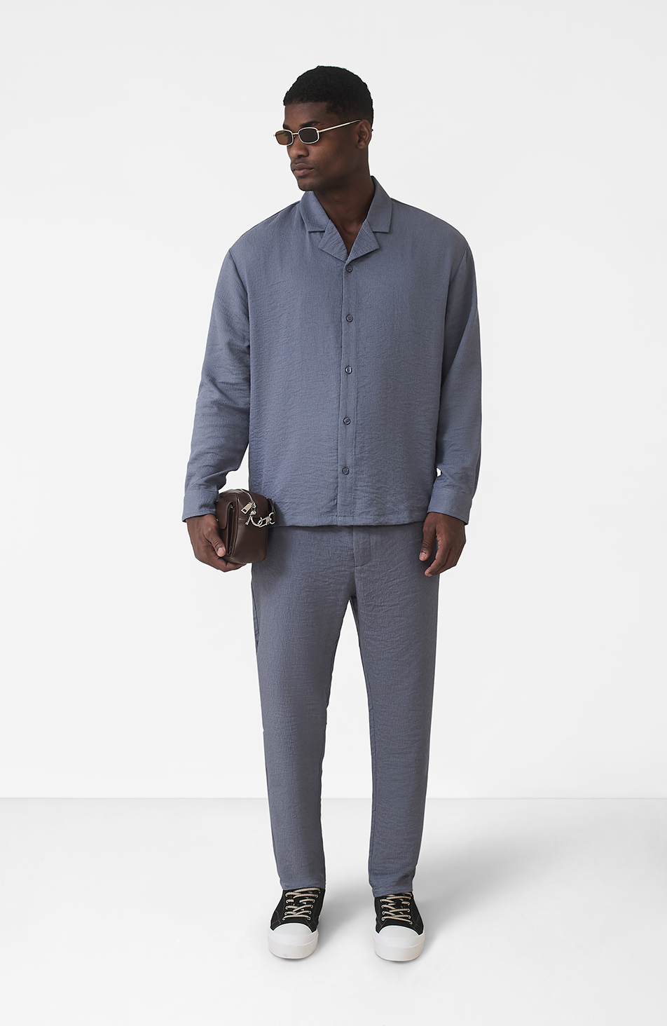 Fiorano Long Sleeve Relaxed Fit Shirt in Storm