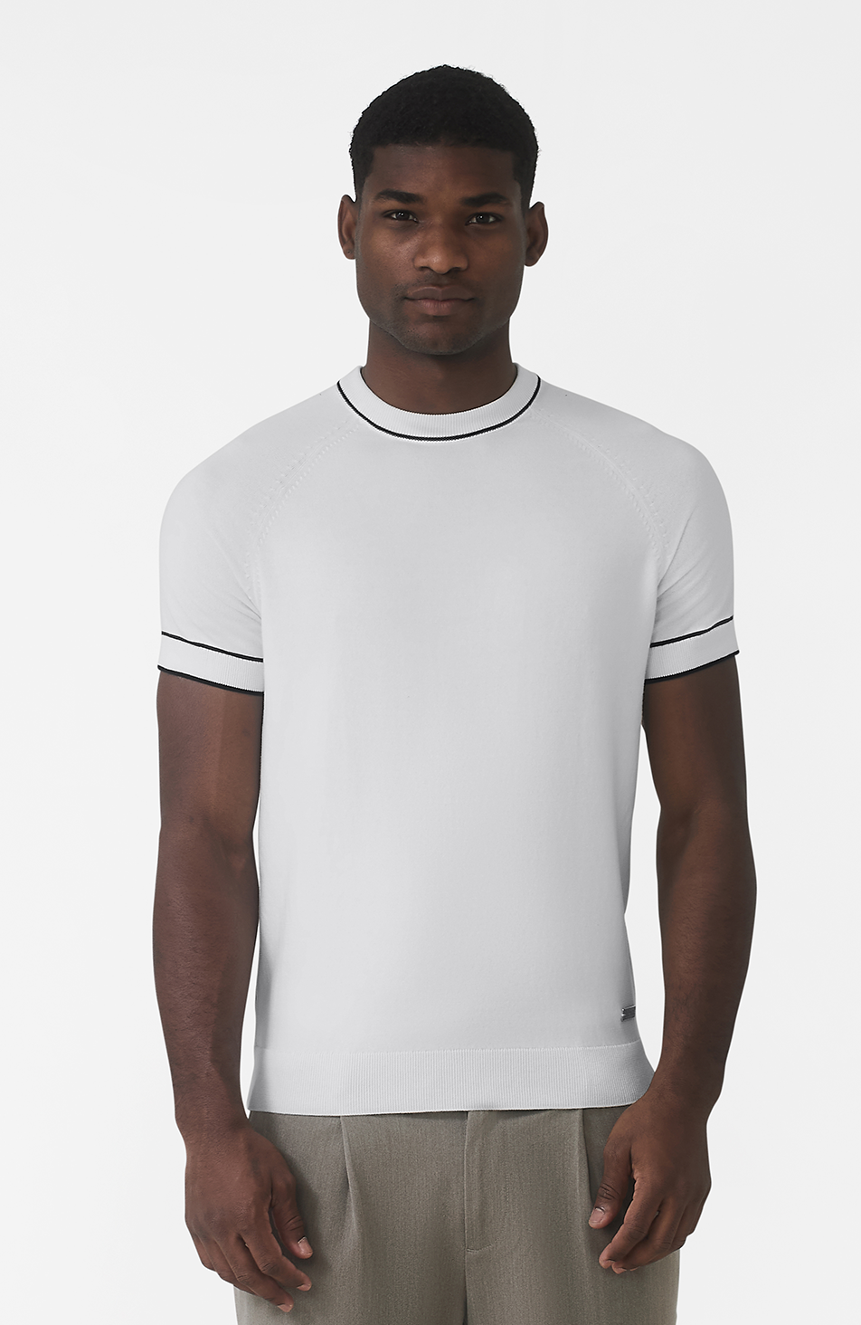 Franco Slim Knit Tee in White