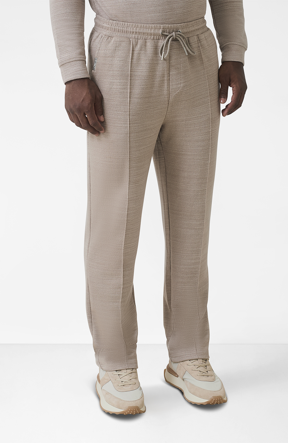 Leandre Straight Leg Premium Textured Jogger in Taupe
