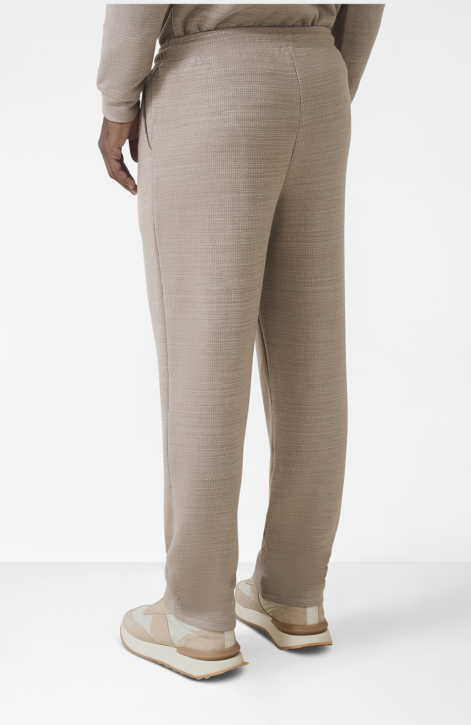 Leandre Straight Leg Premium Textured Jogger in Taupe