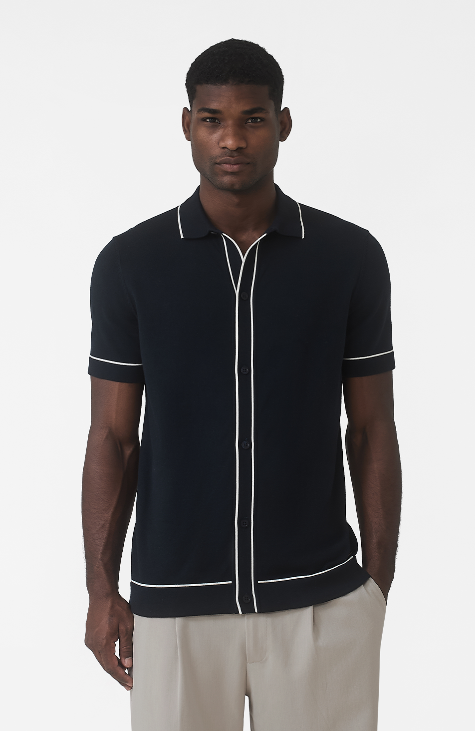 Luciano Knit Shirt in Navy