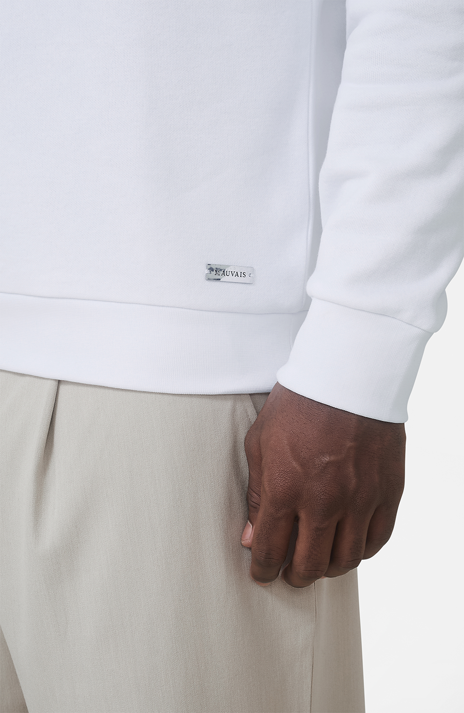 Ricamo Regular Logo Crew Sweatshirt in White