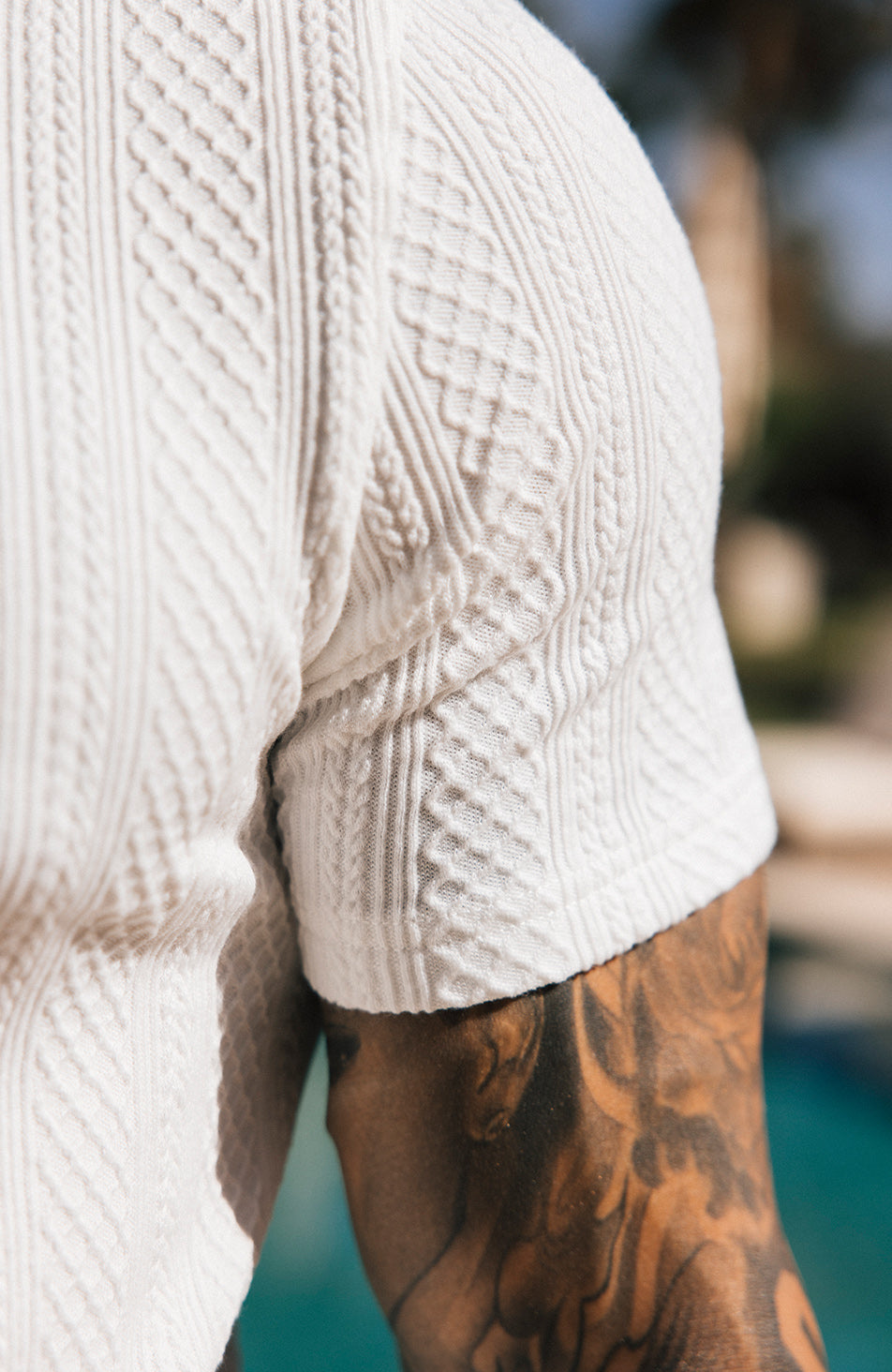 Tanami Textured Stretch Slim Tee in White