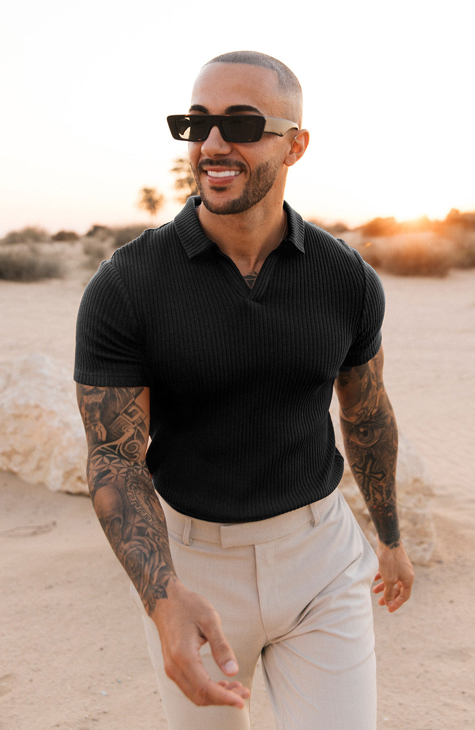 Model is 6'2 with size M chest, wearing a size M