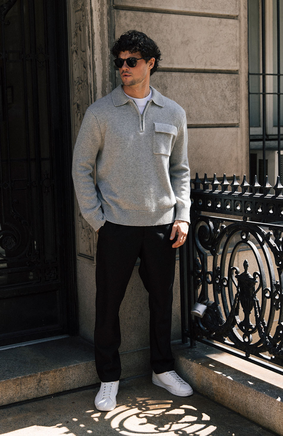 Harlem Oversized Knitted Jumper in Grey